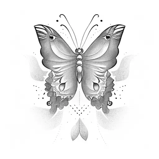 Butterfly Leaving A Trail For A Tattoo On The Collarbone