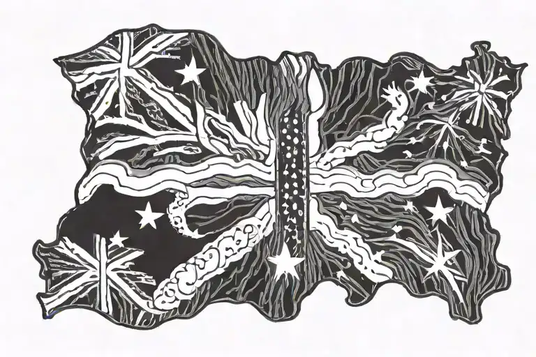 Australian Flag Primarily Black