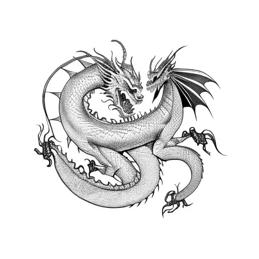 Dragon Wrapped Around A Tree