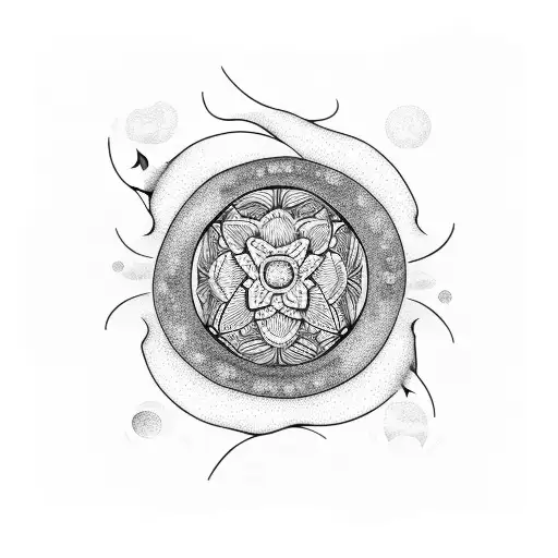 Moon Flowers And Ocean