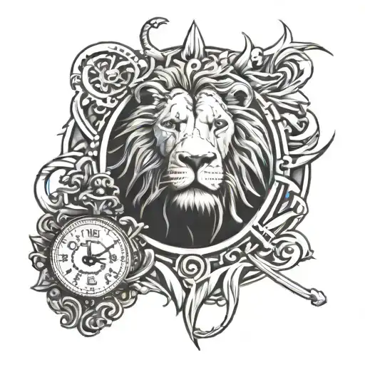 Lion And Clock