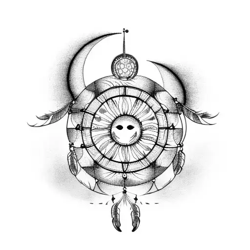 Dream Catcher With Moon And Sun In It