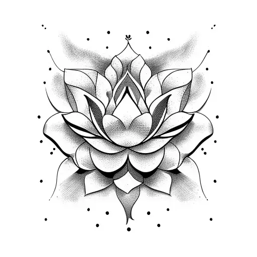 Lotus Flower With Vines