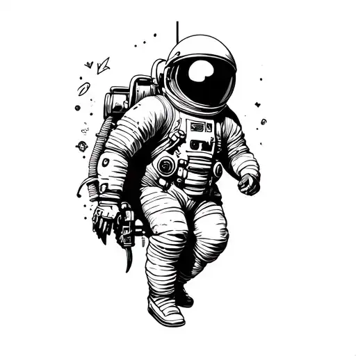 Astronaut Tattoo Design