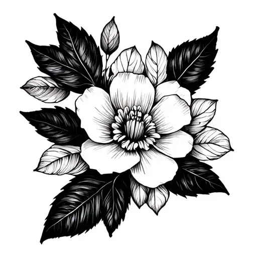 Floral With Leaf Intertwined