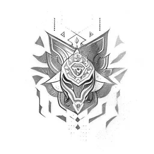 A Black Lettered Tattoo Of Bhawani Shakti