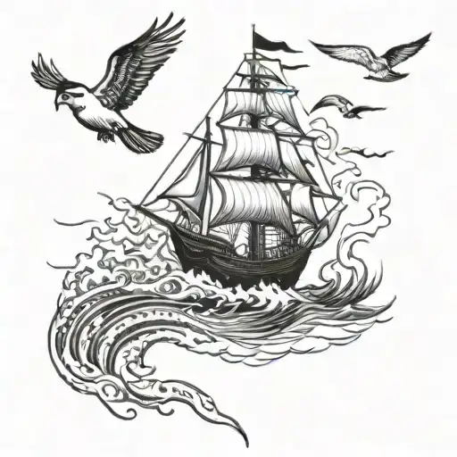 Bird Sea Ship