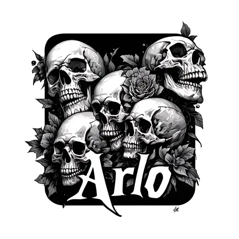 The Name Arlo With Skulls Surrounded