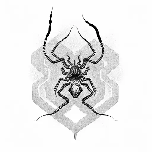 Red Spider Liky With Snake Skeleton