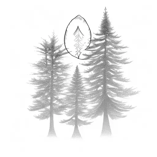 Single Pine Tree With Roots