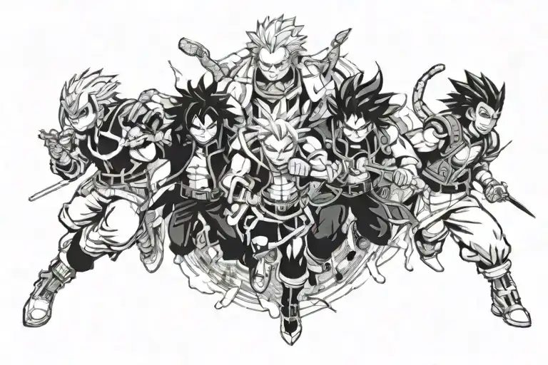 Characters From My Hero Academia And Demon Slayer Battling It Out