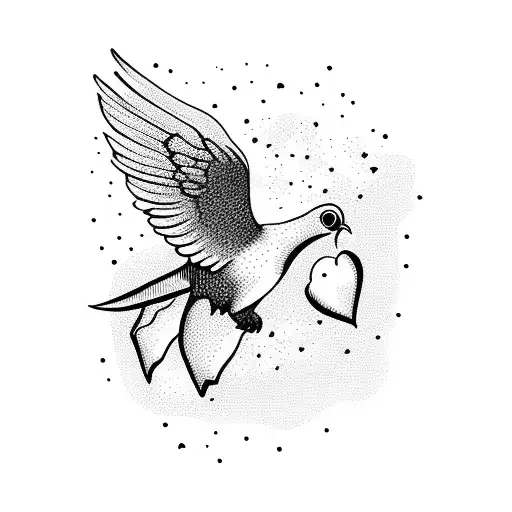 Parachute Falling From The Sky With Love Birds