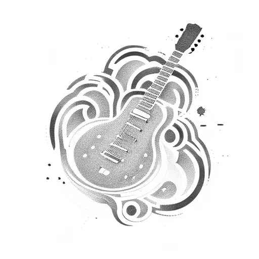 Guitar With Heartbeat Line