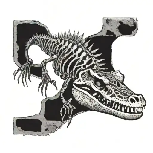 Half Crocodile Half Crocodile Skeleton
