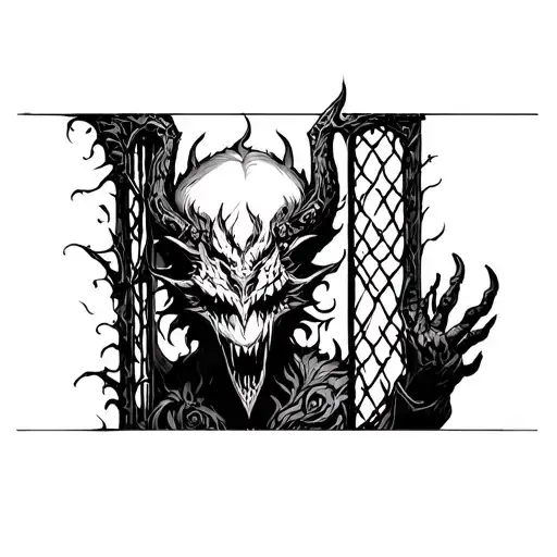 Demon Hiding Behind Gate