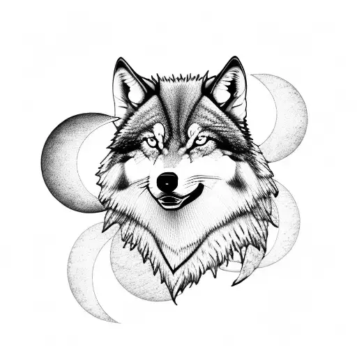 Norse Wolf With Moon