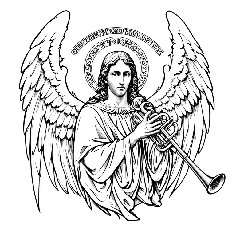Christian Orthodox Angel With Trumpet Coming