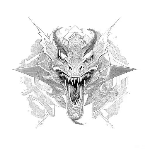 A Fierce Dragon Battling A Futuristic Spaceship In A Virtual Reality World