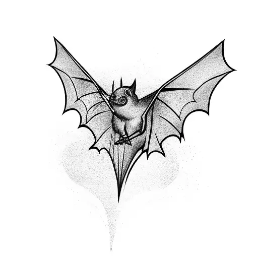 A Bat With Majestic Open Wings