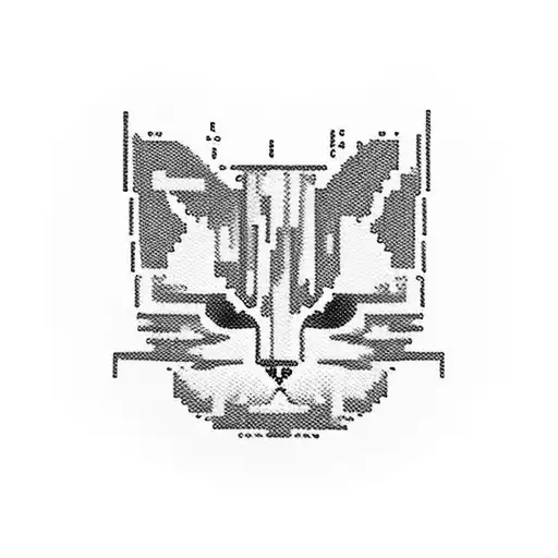 A Pixelated Cat Wearing A Maid Outfit Playing A Video Game