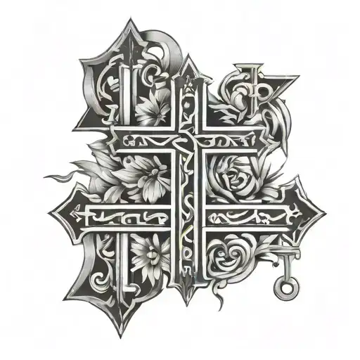 Cross With Roman Numeral Birth Dates Of 2 People