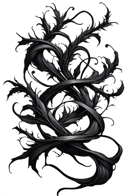 Abstract Black Work Vines Wrapping