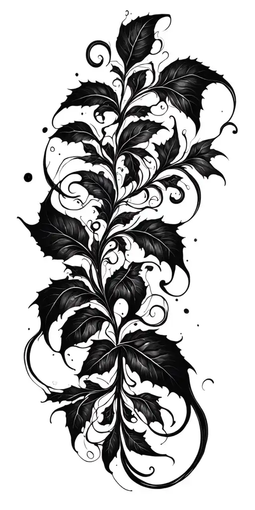 Abstract Black Work Vines Wrapping