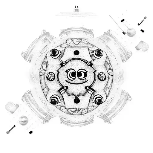 A Guitar Composed Of Footballs And Drug-related Symbols