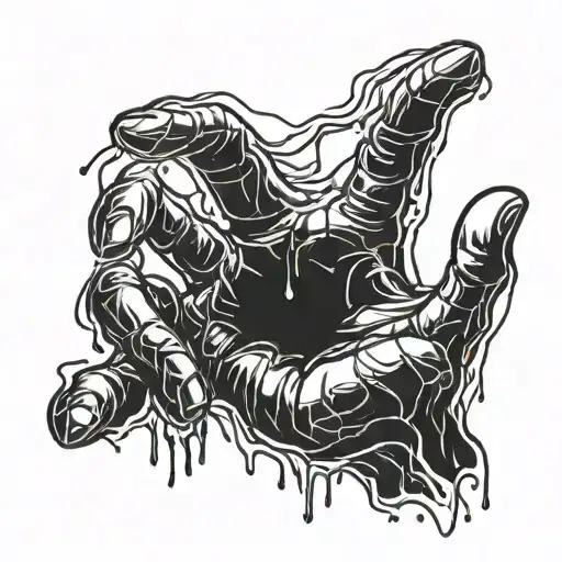 Creepy Hand Reaching Out From A Pool Of Blood