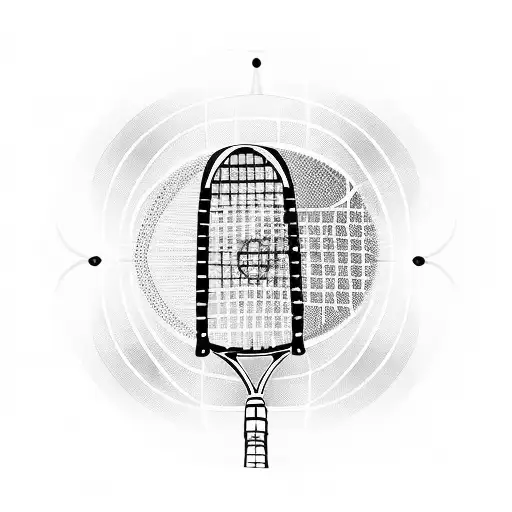 Tennis Racket And Music Notes Intertwined