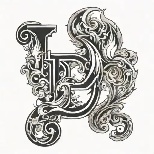 English Letter D With Fire Surrounded