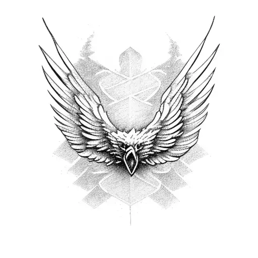 American Traditional Eagle On Branch