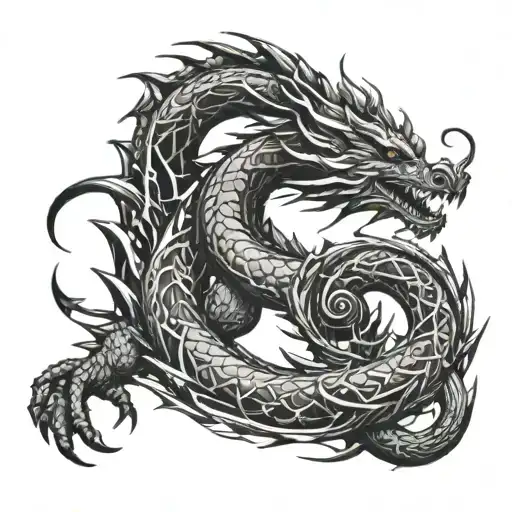 Dragon Spiraling Up Arm