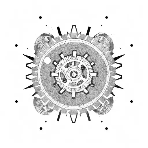 Virgo Symbol With Gears