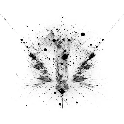 Abstract Lines And Shapes Resembling A Paint Splatter