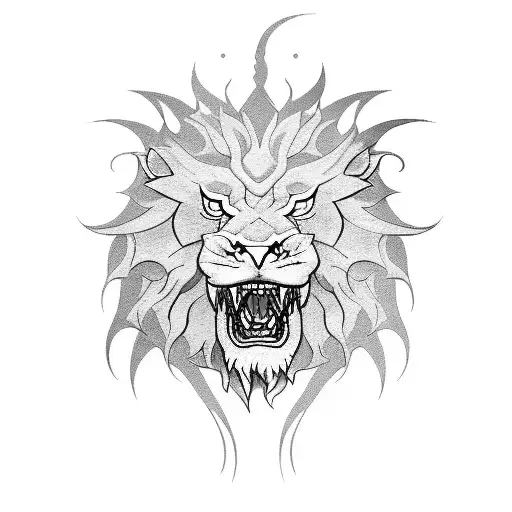 Dragon Lion With Theyr Children