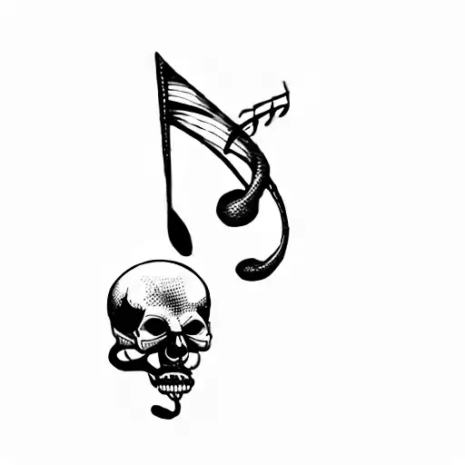 A Skull With A Musical Note
