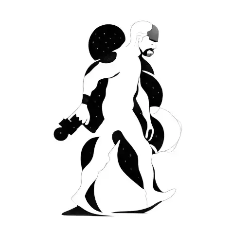 A Man Walking In The Dark