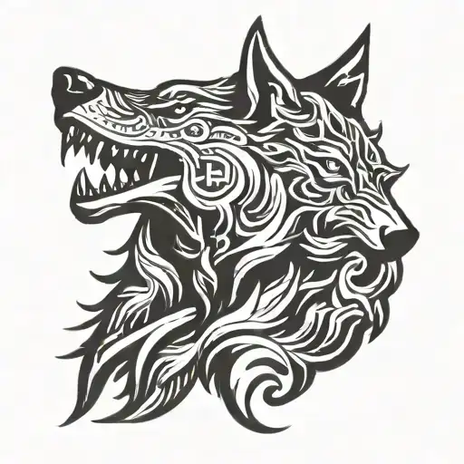 Wolf Head And Phoenix