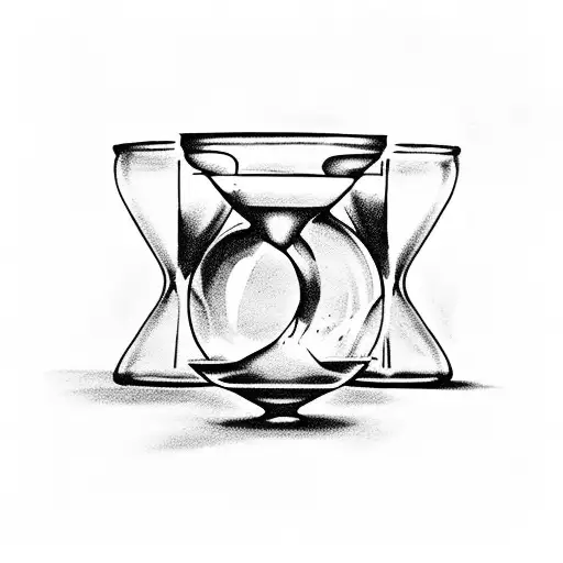 Hourglass With A Burning Polaroid Inside