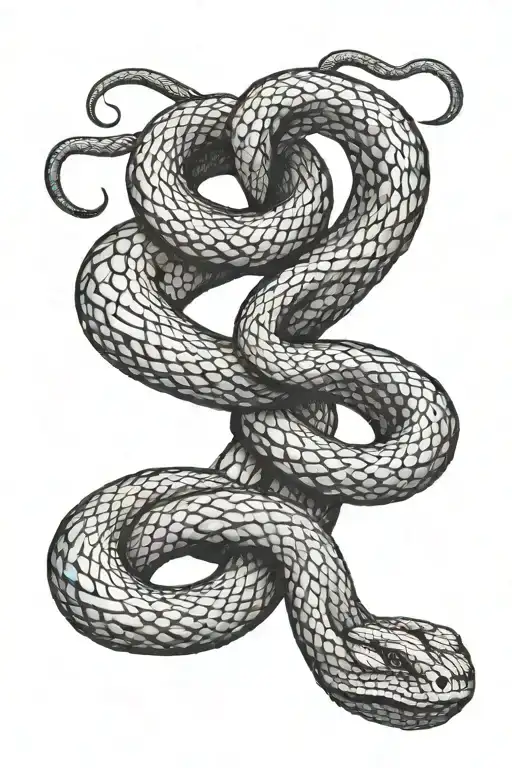 Snake Wrapped Around Ankle And Travels Up The Leg