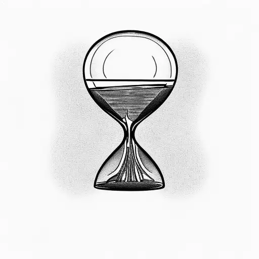 Hourglass With A Burning Polaroid Inside The Top Half