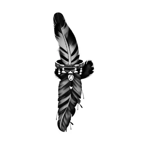 A Native American Woman With Feathers On Her Head