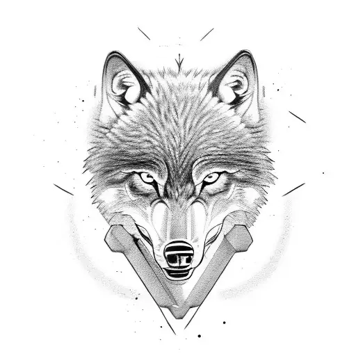 A Fierce Wolf Lifting Weights At The Gym