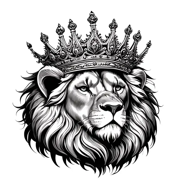 Lion With King Crown