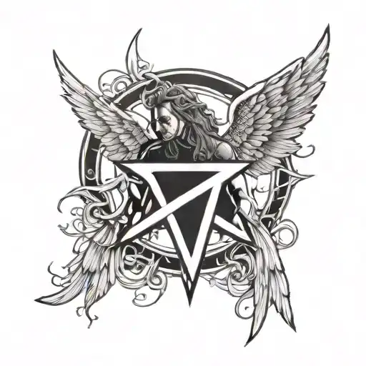 Metallica Star With A Halo And One Angel Wing