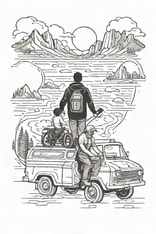 Father And Son On Road Trip