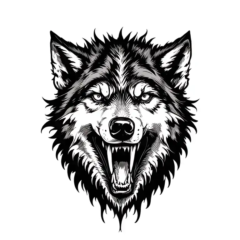 Scary Wolf Face