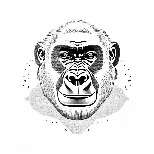 Gorilla With African Mask