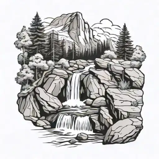 A Serene Waterfall Cascading Down A Rocky Cliff In The Colorado Mountains